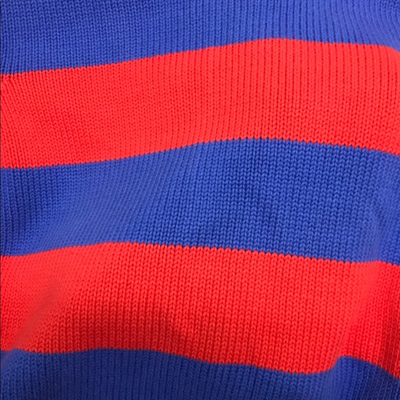 Vintage red and blue striped boatneck knit sweater - Picture 3 of 3